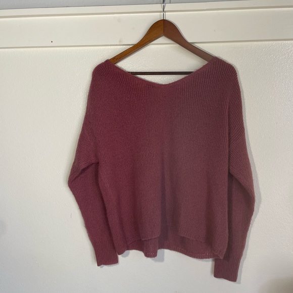 Cremieux L Mauve Pink Knit v-neck pullover Sweater - Picture 6 of 9